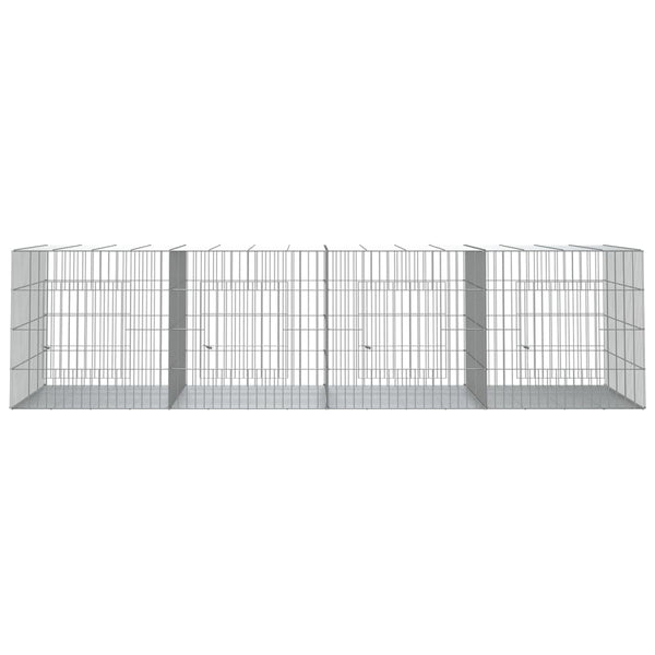 Galvanoitu 4-paneelinen kanihäkki Expl 217x79x54cm (rauta)