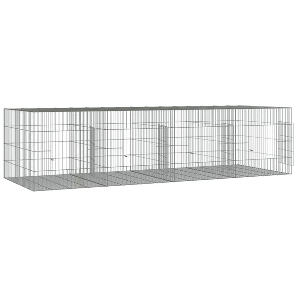 Galvanoitu 4-paneelinen kanihäkki Expl 217x79x54cm (rauta)
