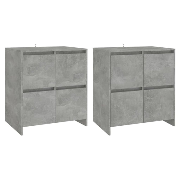 Senkit 2 kpl betoninharmaa 70x41x75 cm lastulevy