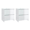 Senkit 2 kpl korkeakiilto valkoinen 70x41x75 cm lastulevy