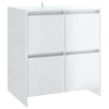 Senkit 2 kpl korkeakiilto valkoinen 70x41x75 cm lastulevy