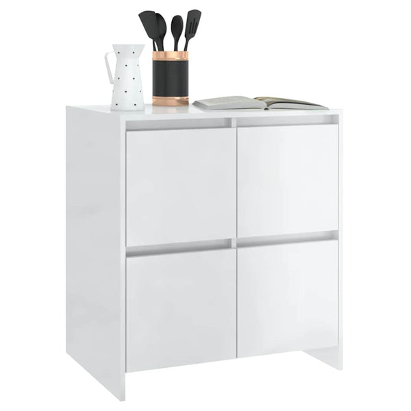 Senkit 2 kpl korkeakiilto valkoinen 70x41x75 cm lastulevy