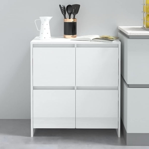 Senkit 2 kpl korkeakiilto valkoinen 70x41x75 cm lastulevy