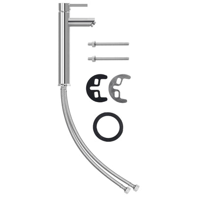 Musta kylpyhuoneen pesuallas hana ja tulppa Aninoiu (karkaistu lasi)