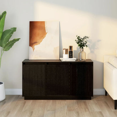 Senkki musta 111x34x60 cm täysi mänty