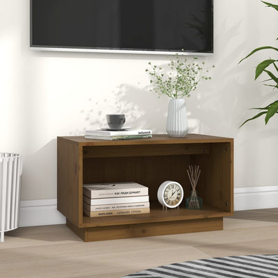 TV-taso hunajanruskea 60x35x35 cm täysi mänty