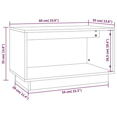 TV-taso hunajanruskea 60x35x35 cm täysi mänty