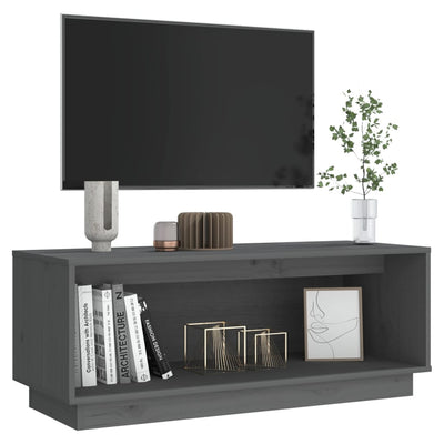 TV-taso harmaa 90x35x35 cm täysi mänty