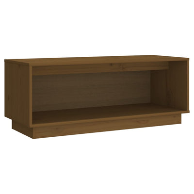 TV-taso hunajanruskea 90x35x35 cm täysi mänty