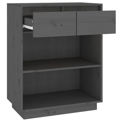Konsolikaappi harmaa 60x34x75 cm täysi mänty