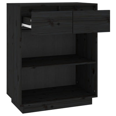 Konsolikaappi musta 60x34x75 cm täysi mänty