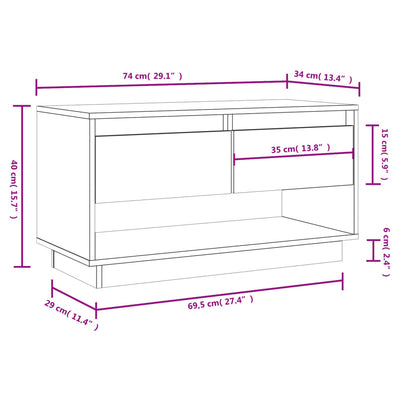 TV-taso 74x34x40 cm täysi mänty
