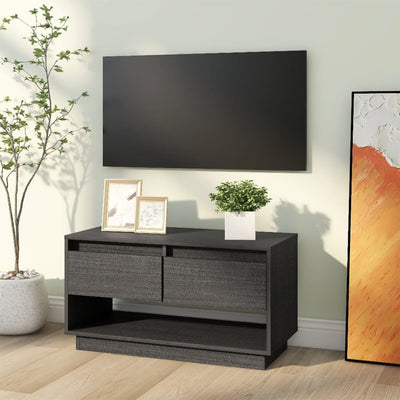 TV-taso harmaa 74x34x40 cm täysi mänty