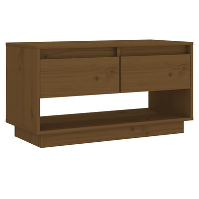TV-taso hunajanruskea 74x34x40 cm täysi mänty