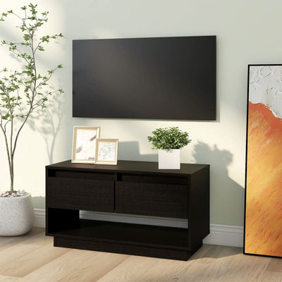 TV-taso musta 74x34x40 cm täysi mänty