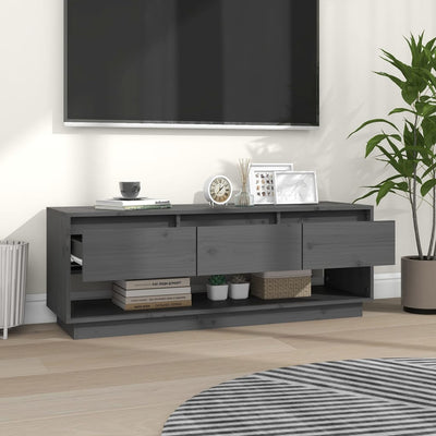 TV-taso harmaa 110,5x34x40 cm täysi mänty