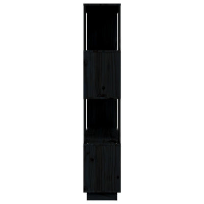 Kirjahylly/tilanjakaja musta 80x25x132 cm täysi mänty