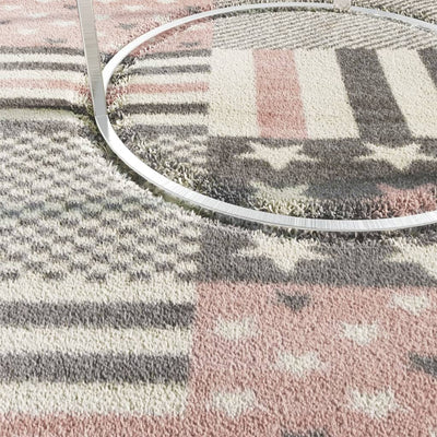 Lasten matto 160x230 cm tähtikuvio pinkki