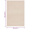 Matto pestävä pehmeä lyhyt nukka 160x230 cm liukumaton beige