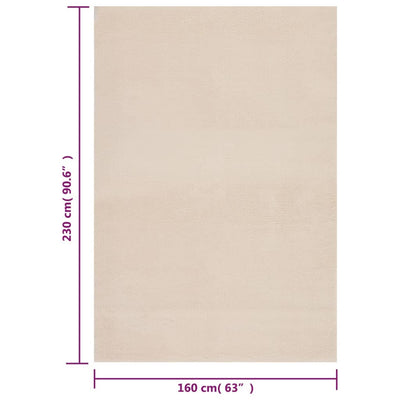 Matto pestävä pehmeä lyhyt nukka 160x230 cm liukumaton beige