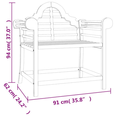 Puutarhatuolit 2 kpl 91x62x94 cm täysi tiikki