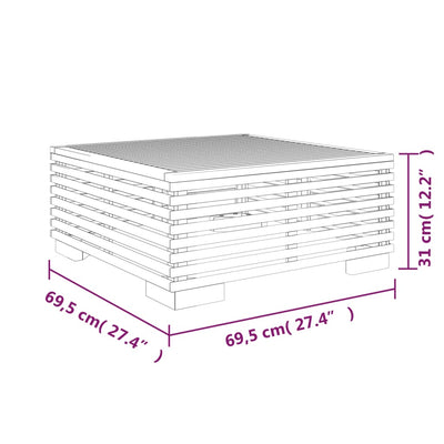 Puutarhan sohvapöytä 69,5x69,5x31 cm täysi tiikki