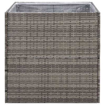 Kukkalaatikko harmaa 80x80x80 cm polyrottinki