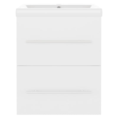 Valkoinen allaskaappi sisäänrakennetulla altaalla Aftode (lastulevy)