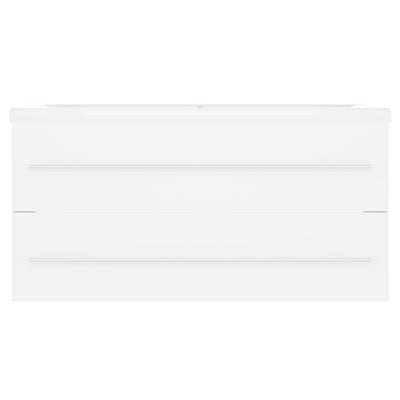 Valkoinen allaskaappi sisäänrakennetulla altaalla Aftode (lastulevy)