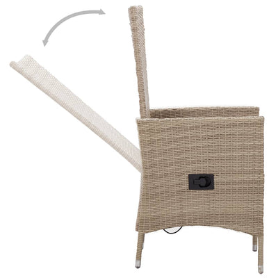 3-osainen Ulkoruokailuryhmä tyynyillä beige