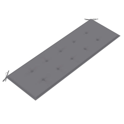 Batavia-penkki harmaa tyyny 150 cm täysi tiikki
