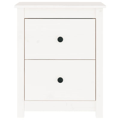 Yöpöydät 2 kpl valkoinen 50x35x61,5 cm täysi mänty