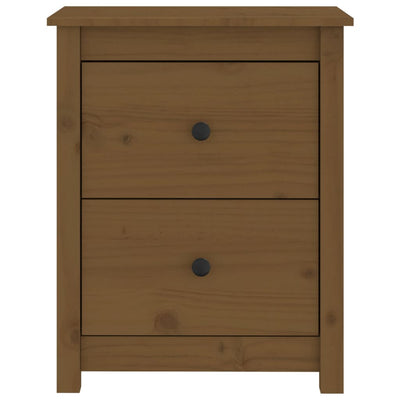 Yöpöydät 2 kpl hunajanruskea 50x35x61,5 cm täysi mänty