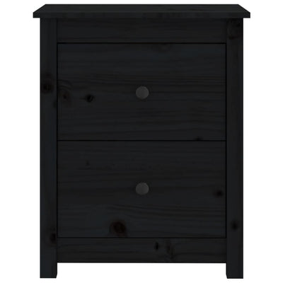 Yöpöydät 2 kpl musta 50x35x61,5 cm täysi mänty