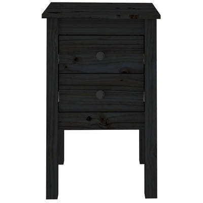 Yöpöydät 2 kpl musta 40x35x61,5 cm täysi mänty