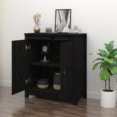 Senkki musta 70x35x80 cm täysi mänty
