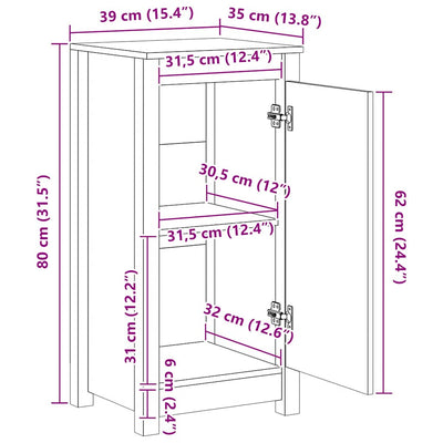 Senkki valkoinen 39x35x80 cm täysi mänty