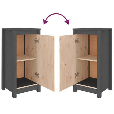 Senkit 2 kpl harmaa 40x35x80 cm täysi mänty