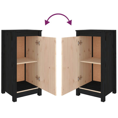 Senkit 2 kpl musta 40x35x80 cm täysi mänty