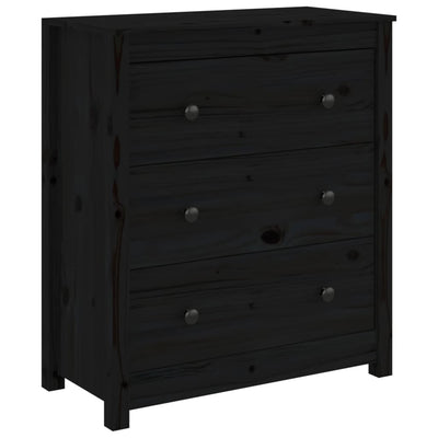 Senkki musta 70x35x80 cm täysi mänty