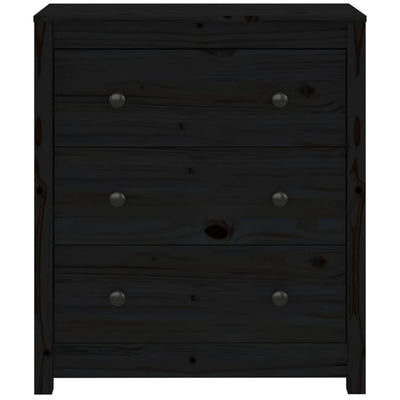Senkki musta 70x35x80 cm täysi mänty