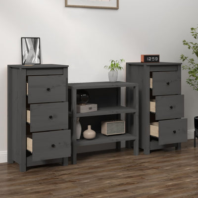 Senkit 2 kpl harmaa 40x35x80 cm täysi mänty