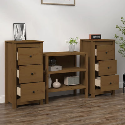 Senkit 2 kpl hunajanruskea 40x35x80 cm täysi mänty