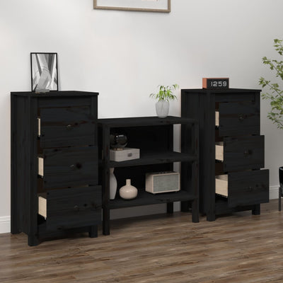 Senkit 2 kpl musta 40x35x80 cm täysi mänty