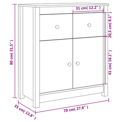 Senkki hunajanruskea 70x35x80 cm täysi mänty