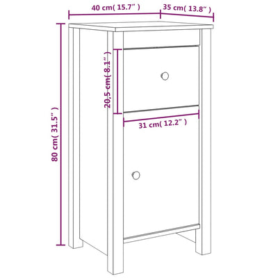 Senkit 2 kpl valkoinen 40x35x80 cm täysi mänty