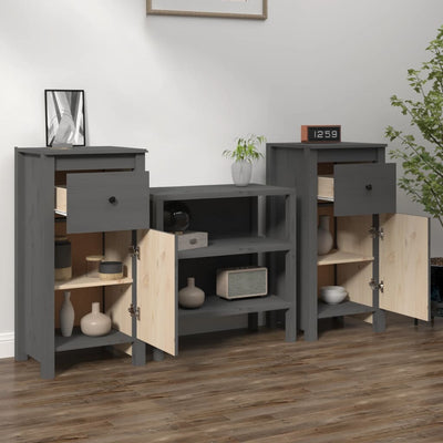 Senkit 2 kpl harmaa 40x35x80 cm täysi mänty