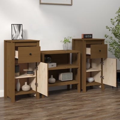 Senkit 2 kpl hunajanruskea 40x35x80 cm täysi mänty