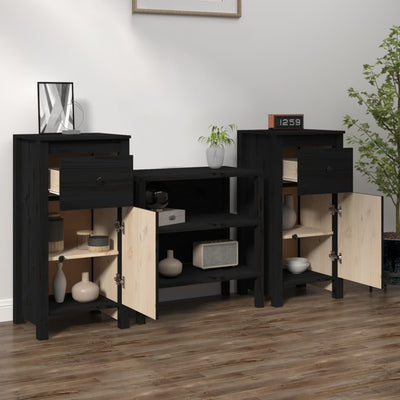 Senkit 2 kpl musta 40x35x80 cm täysi mänty