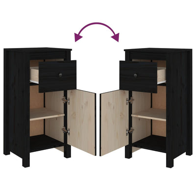 Senkit 2 kpl musta 40x35x80 cm täysi mänty